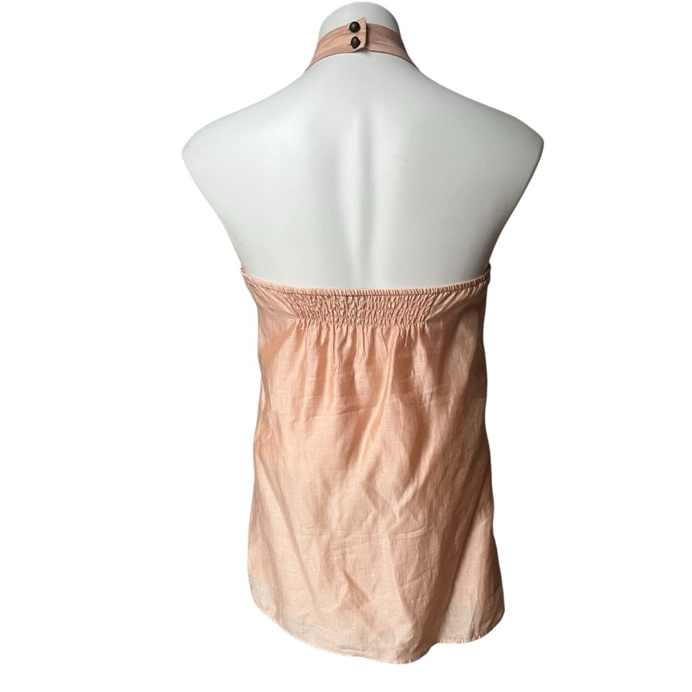 Ann Taylor Peach Floral Halter Top, Sz 2 - Picture 4 of 15